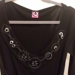 Save the queen black dress with unique design